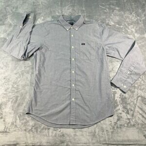 RVCA Slim Fit Button Down Shirt Men's Size L Gray Long Sleeve Casual